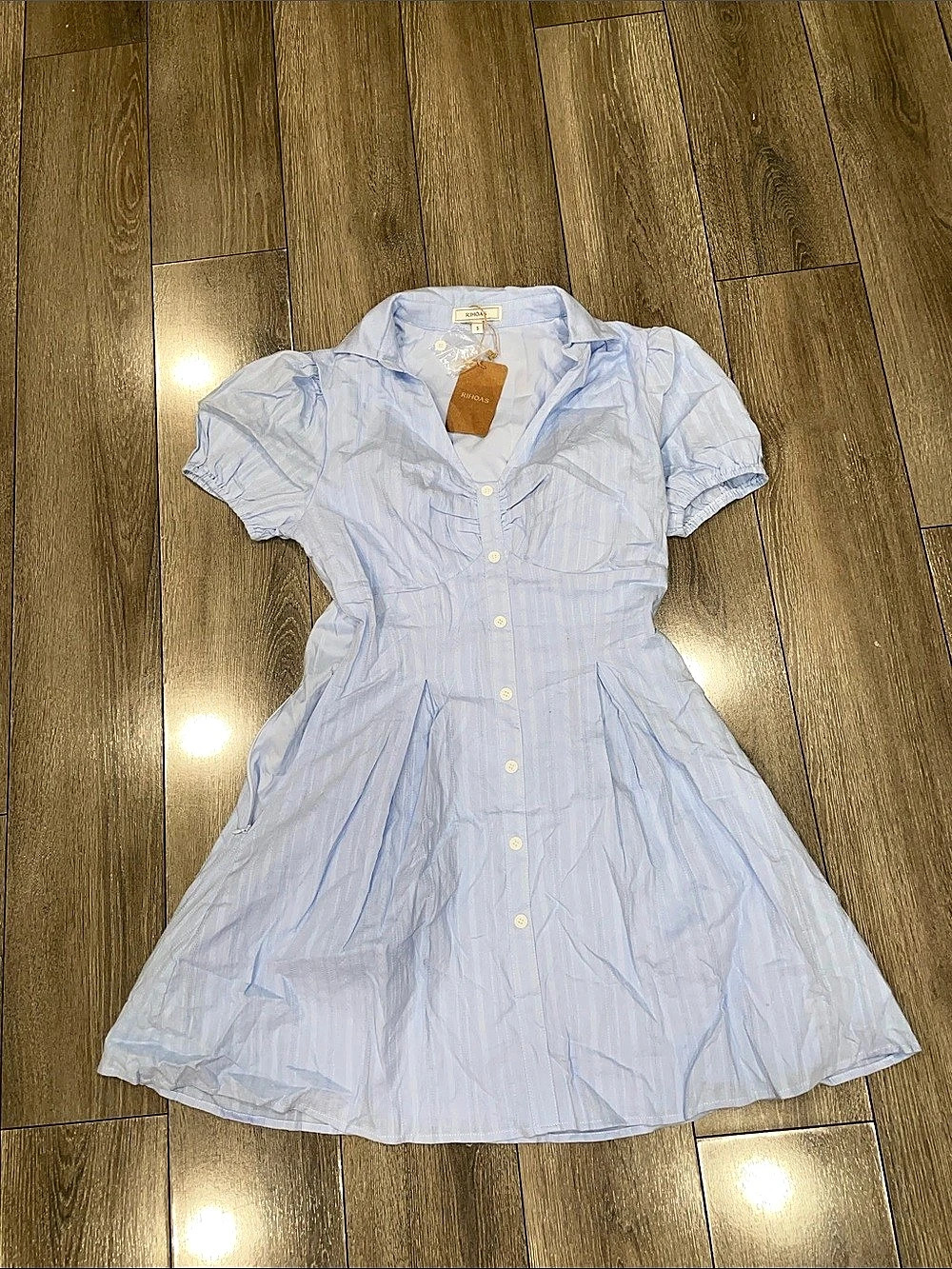 RHOAS Striped Mini Dress in Blue Size Small NWT